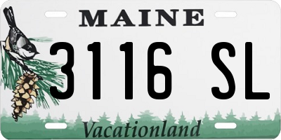 ME license plate 3116SL