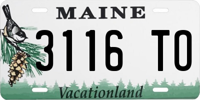 ME license plate 3116TO