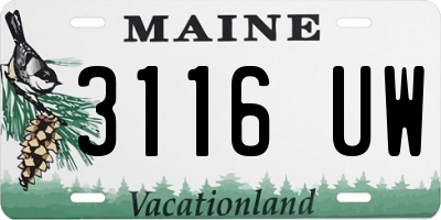 ME license plate 3116UW