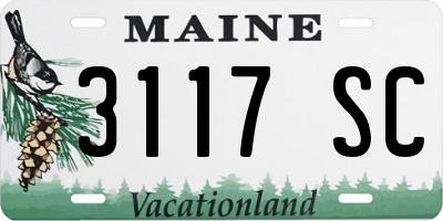 ME license plate 3117SC
