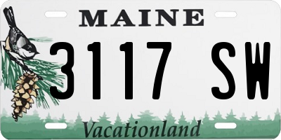 ME license plate 3117SW