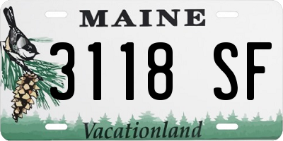 ME license plate 3118SF