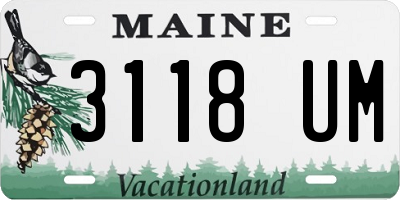 ME license plate 3118UM