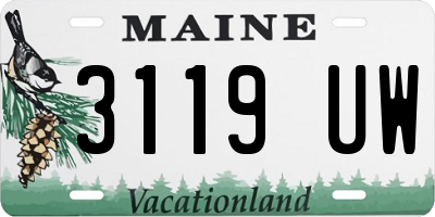 ME license plate 3119UW