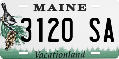 ME license plate 3120SA