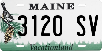 ME license plate 3120SV