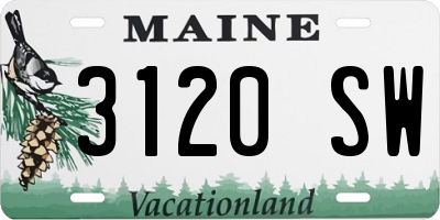 ME license plate 3120SW