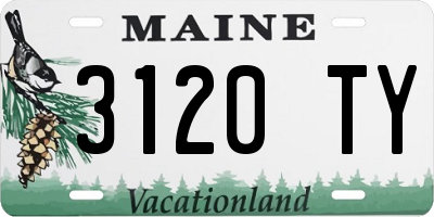 ME license plate 3120TY
