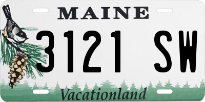 ME license plate 3121SW