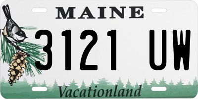 ME license plate 3121UW