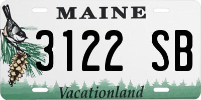 ME license plate 3122SB