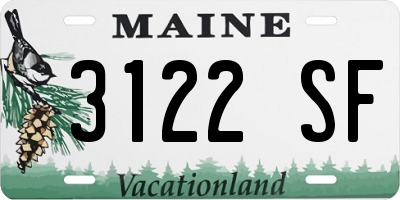 ME license plate 3122SF