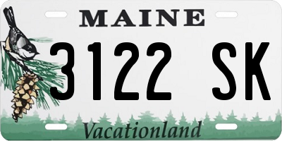 ME license plate 3122SK
