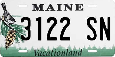 ME license plate 3122SN