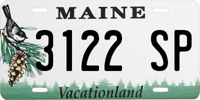 ME license plate 3122SP