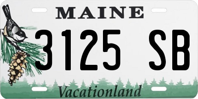 ME license plate 3125SB