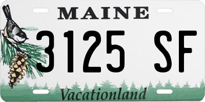 ME license plate 3125SF