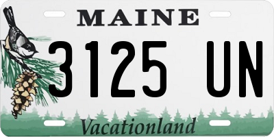 ME license plate 3125UN