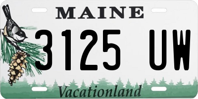 ME license plate 3125UW