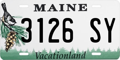 ME license plate 3126SY