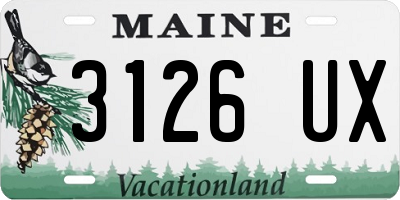 ME license plate 3126UX