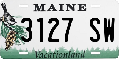 ME license plate 3127SW