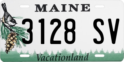 ME license plate 3128SV