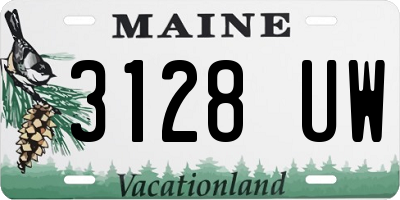 ME license plate 3128UW