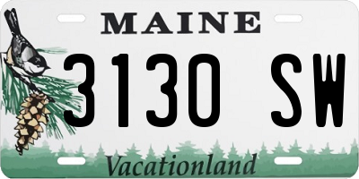 ME license plate 3130SW