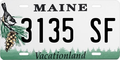 ME license plate 3135SF