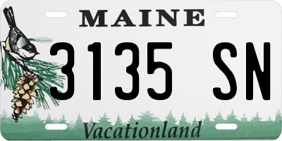 ME license plate 3135SN
