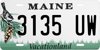 ME license plate 3135UW