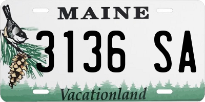 ME license plate 3136SA