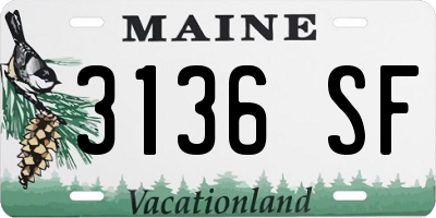 ME license plate 3136SF
