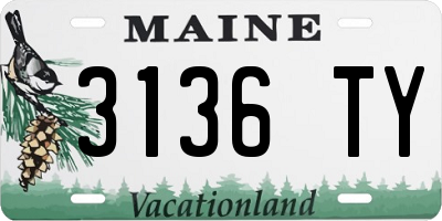 ME license plate 3136TY