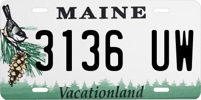 ME license plate 3136UW