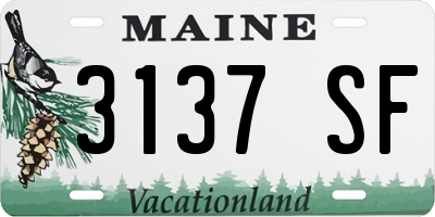 ME license plate 3137SF