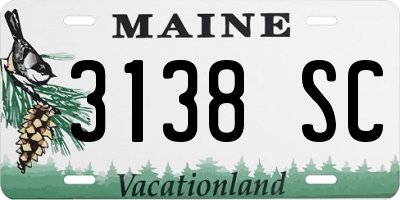 ME license plate 3138SC