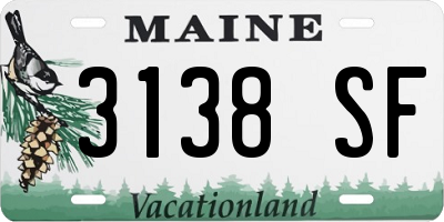 ME license plate 3138SF