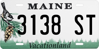 ME license plate 3138ST