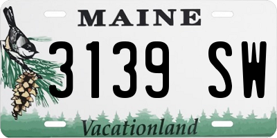 ME license plate 3139SW