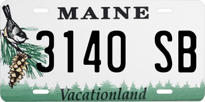 ME license plate 3140SB