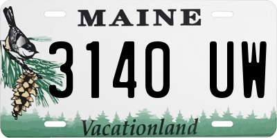 ME license plate 3140UW