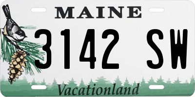 ME license plate 3142SW