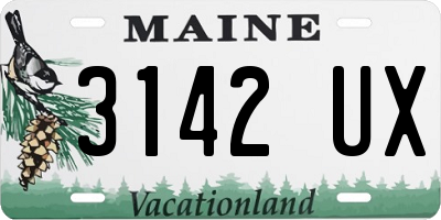 ME license plate 3142UX
