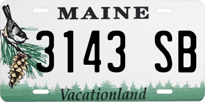 ME license plate 3143SB