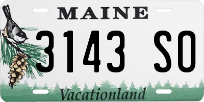 ME license plate 3143SO
