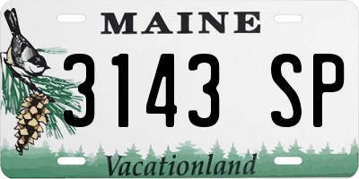 ME license plate 3143SP