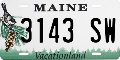ME license plate 3143SW
