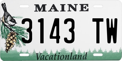 ME license plate 3143TW